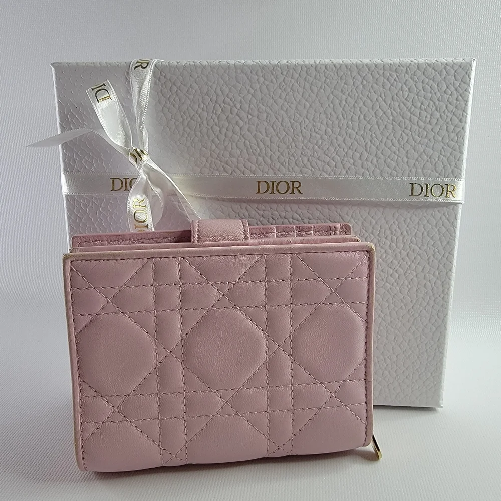 Christian Dior Cannage Lambskin Leather Bifold Wallet